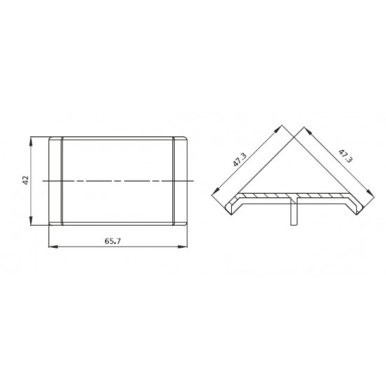 Zárókupak sarokelemekhez - 45x45 - Fekete - V2