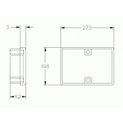 Zárókupak sarokelemhez - 20x20 - Fekete