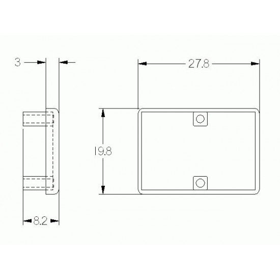 Zárókupak sarokelemhez - 20x20 - Fekete