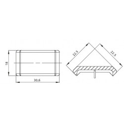 Zárókupak sarokelemhez - 20x20 - Fekete