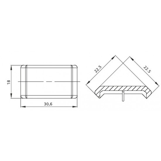 Zárókupak sarokelemhez - 20x20 - Fekete