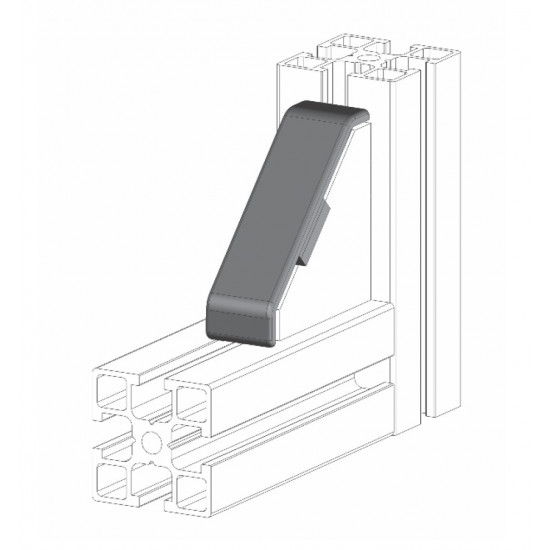 Zárókupak sarokelemhez - 40x18 - Fekete