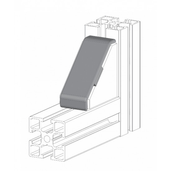 Zárókupak sarokelemhez - 40x25 - Szürke