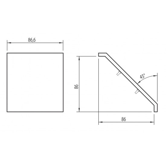 Zárókupak sarokelemhez - 86x86 - Fekete